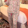Outlet Dear-Lover Floral Christmas Pajamas Set Multicolour