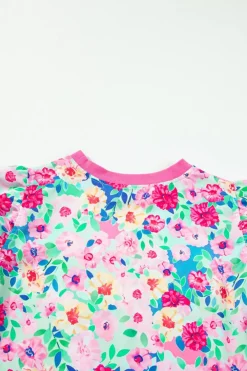Best Dear-Lover Floral Print Flutter Sleeve Ruffled Mini Dress Multicolour