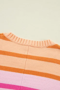 Outlet Dear-Lover Gradient Ribbed Edge Loose Sweater Multicolour