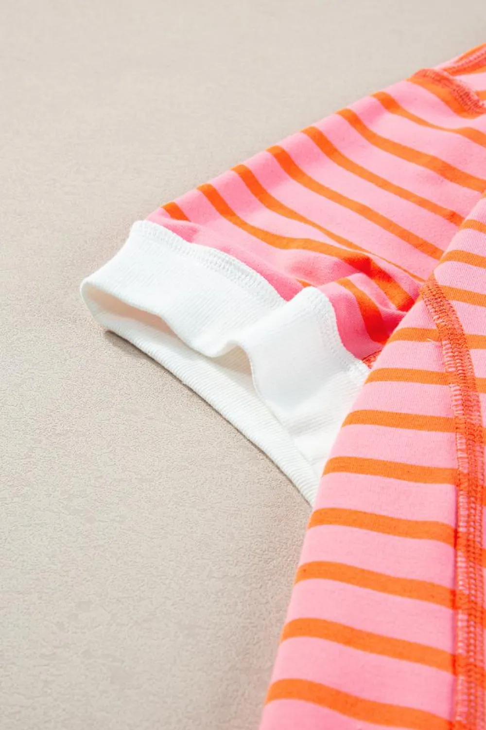 Best Dear-Lover Oversized Contrast Trim Exposed Seam High Low T Shirt Multicolour