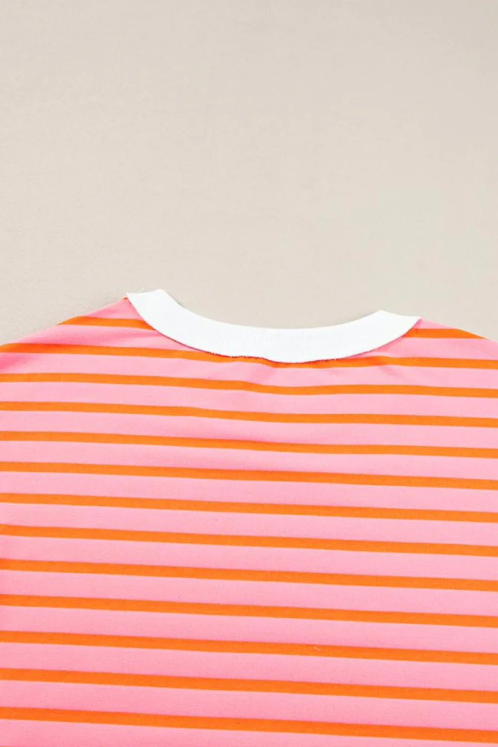 Best Dear-Lover Oversized Contrast Trim Exposed Seam High Low T Shirt Multicolour