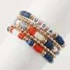 Best Dear-Lover 5pcs USA Independence Day Beaded Bracelet Set Multicolour
