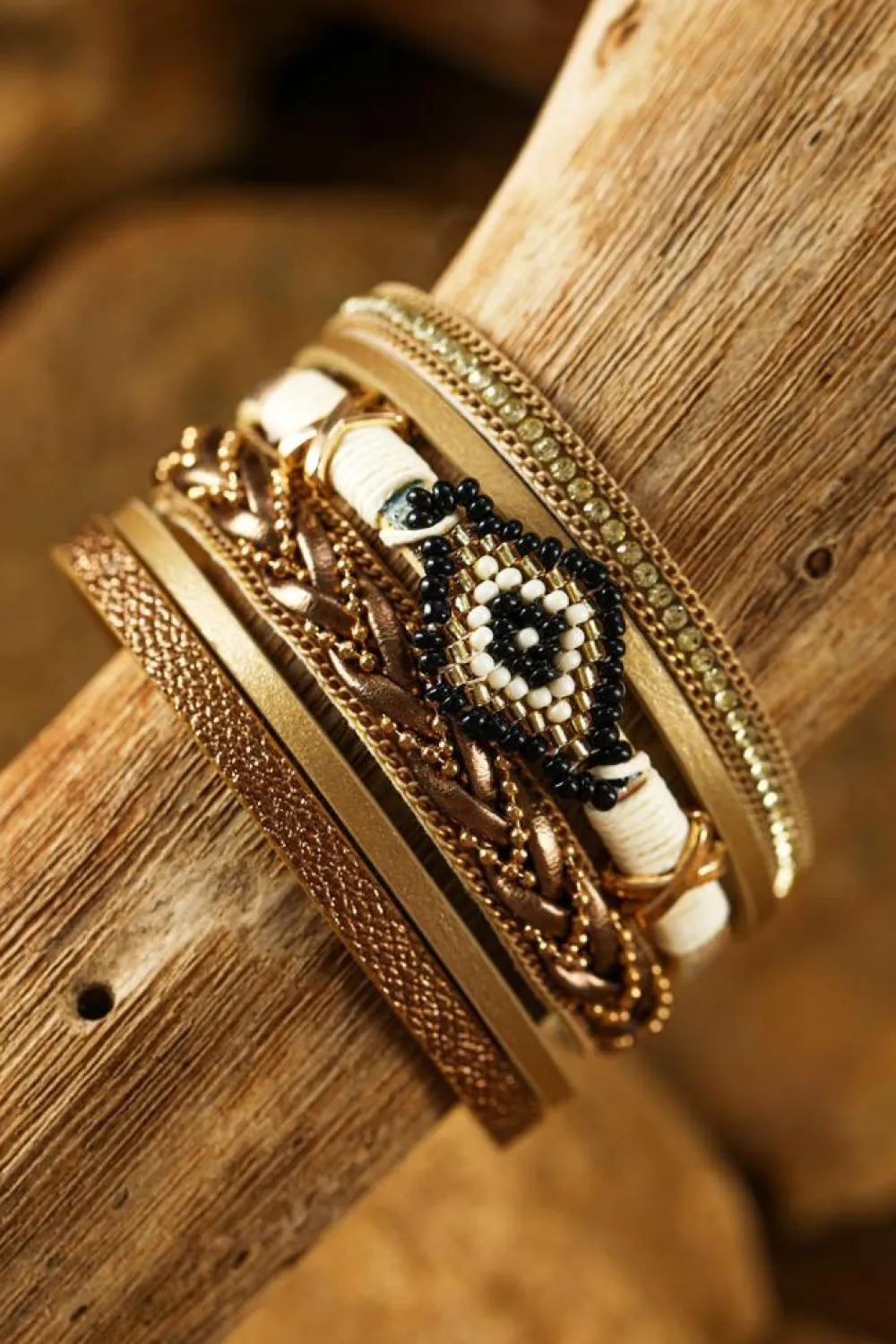 Online Dear-Lover Rhinestone Beaded Magnetic Buckle Bracelet Multicolour