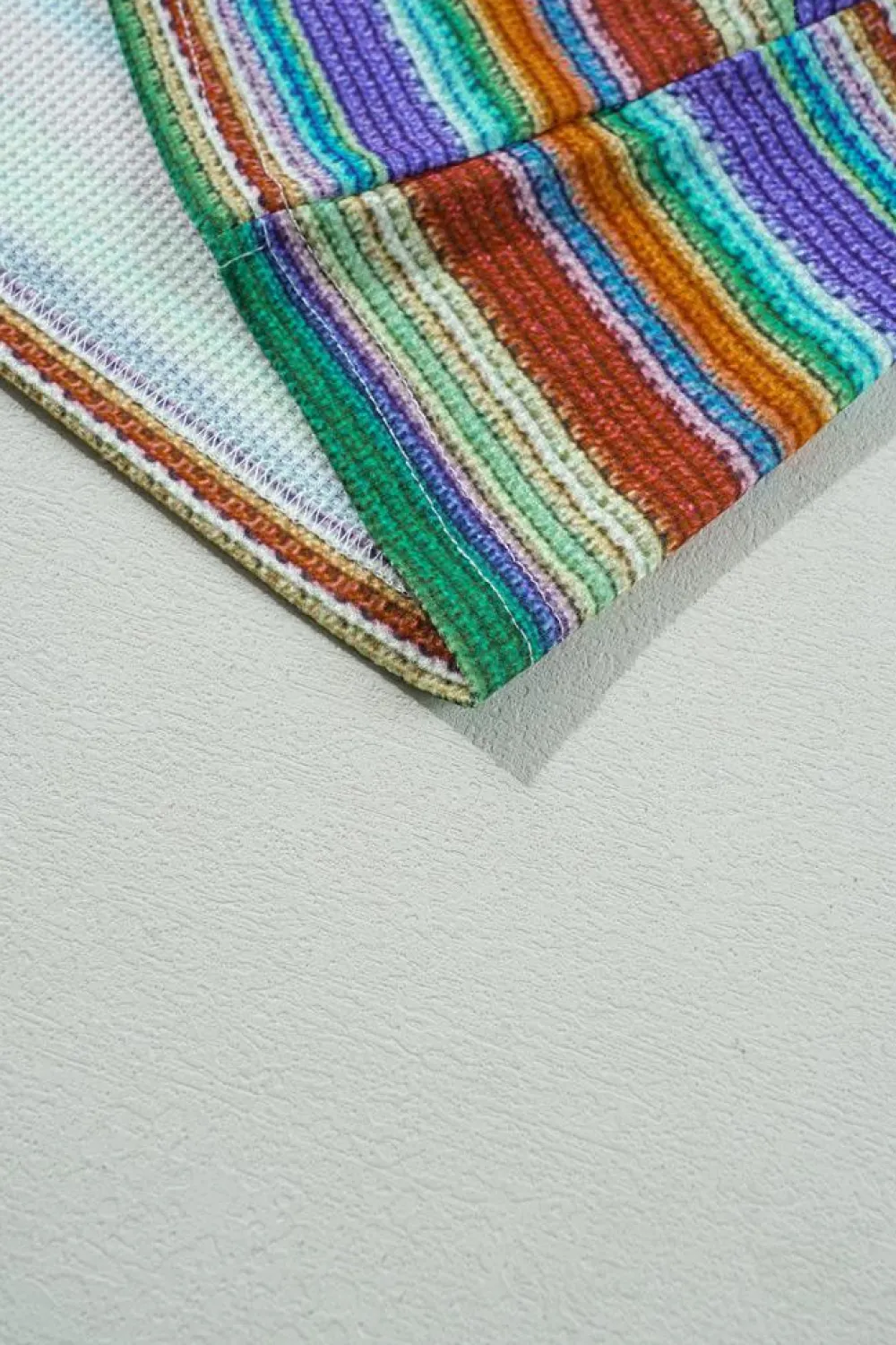 Hot Dear-Lover Striped Pattern Twist Hem Short Sleeve Top Multicolour