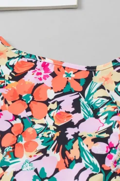 Fashion Dear-Lover Tiered Ruffled Sleeve Floral Blouse Multicolour