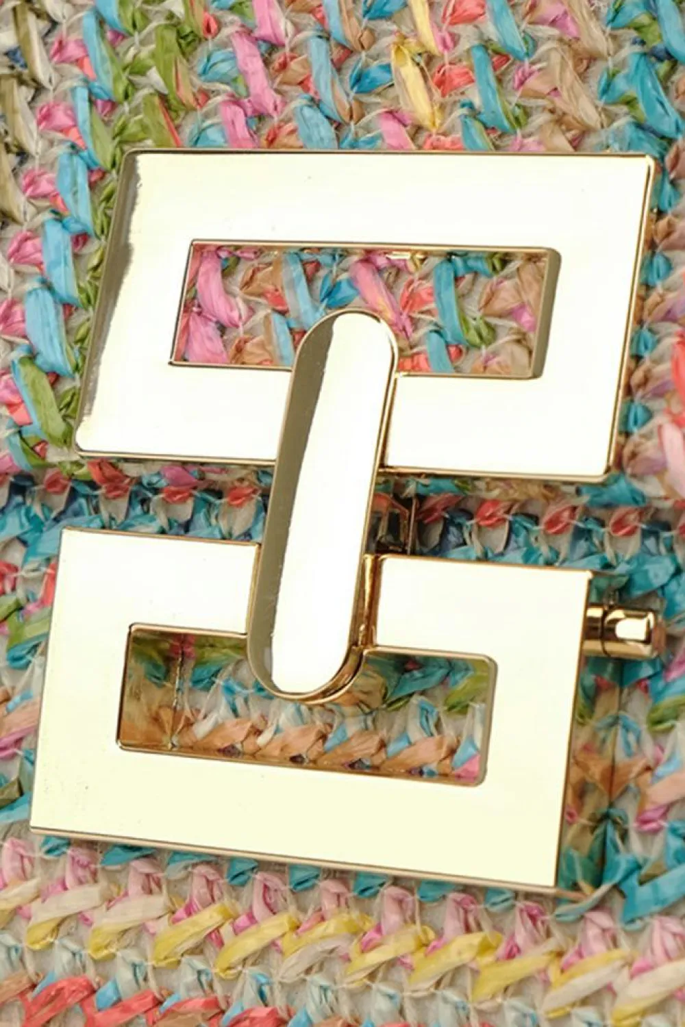 Fashion Dear-Lover Woven Metal Clasp Flap Handbag Multicolour