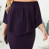 Discount Dear-Lover Multiple Dressing Layered Mini Poncho Dress Purple