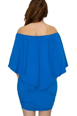 Outlet Dear-Lover Multiple Dressing Layered Mini Poncho Dress Blue
