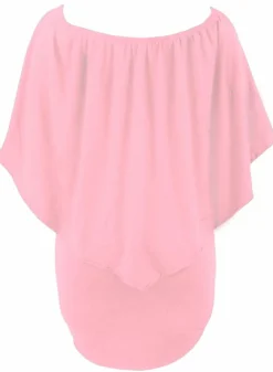 Fashion Dear-Lover Multiple Dressing Layered Mini Poncho Dress Pink