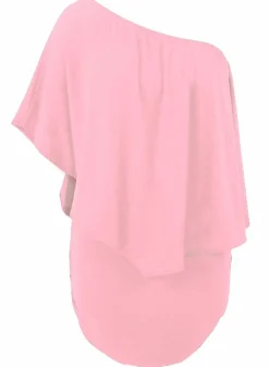 Fashion Dear-Lover Multiple Dressing Layered Mini Poncho Dress Pink