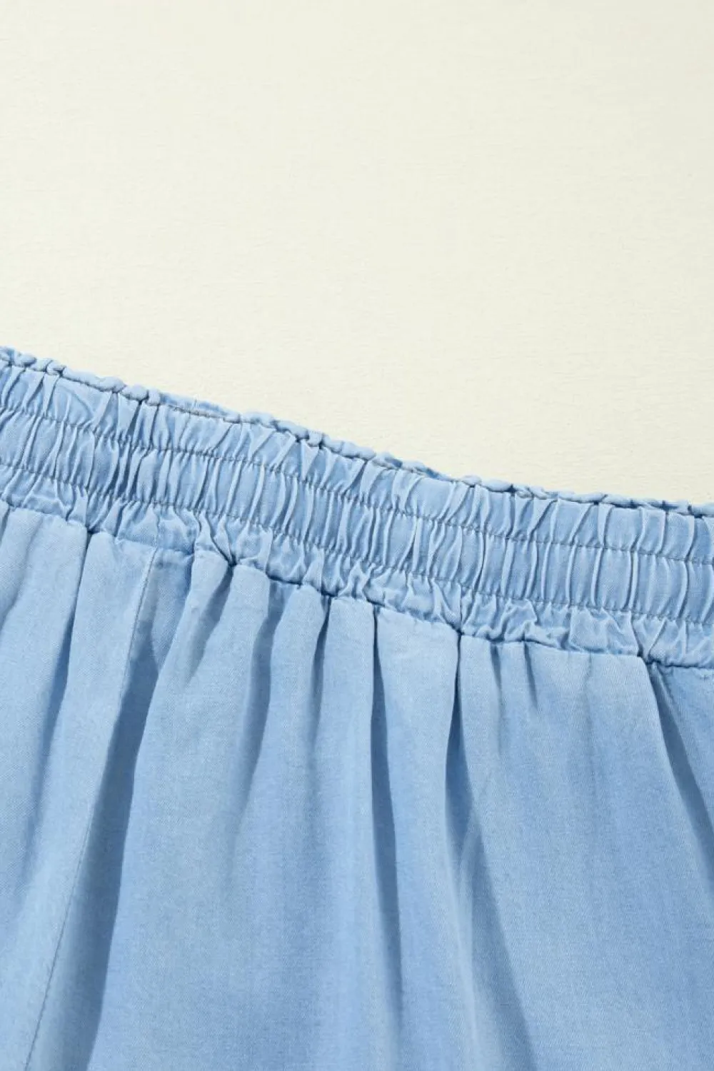 Online Dear-Lover Drawstring High Waist Wide Leg Denim Pants Myosotis