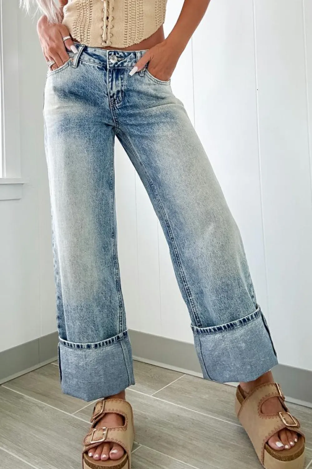 Best Dear-Lover High Rise Button Zip Fly Medium Wash Jeans Myosotis