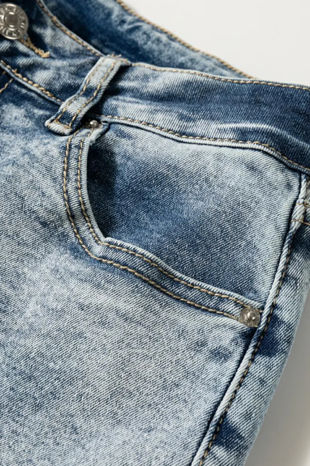 Best Dear-Lover High Rise Button Zip Fly Medium Wash Jeans Myosotis