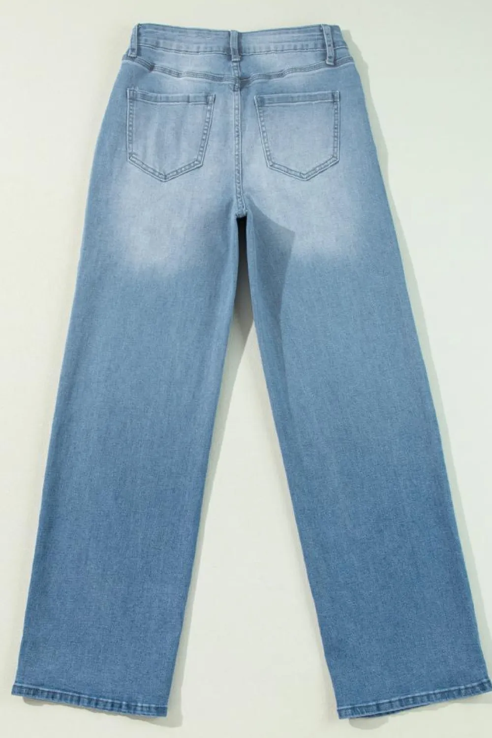 Hot Dear-Lover High Rise Shift Slit Leg Straight Jeans Myosotis