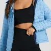 Online Dear-Lover Solid Color Quilted Zip-up Puffer Jacket Myosotis