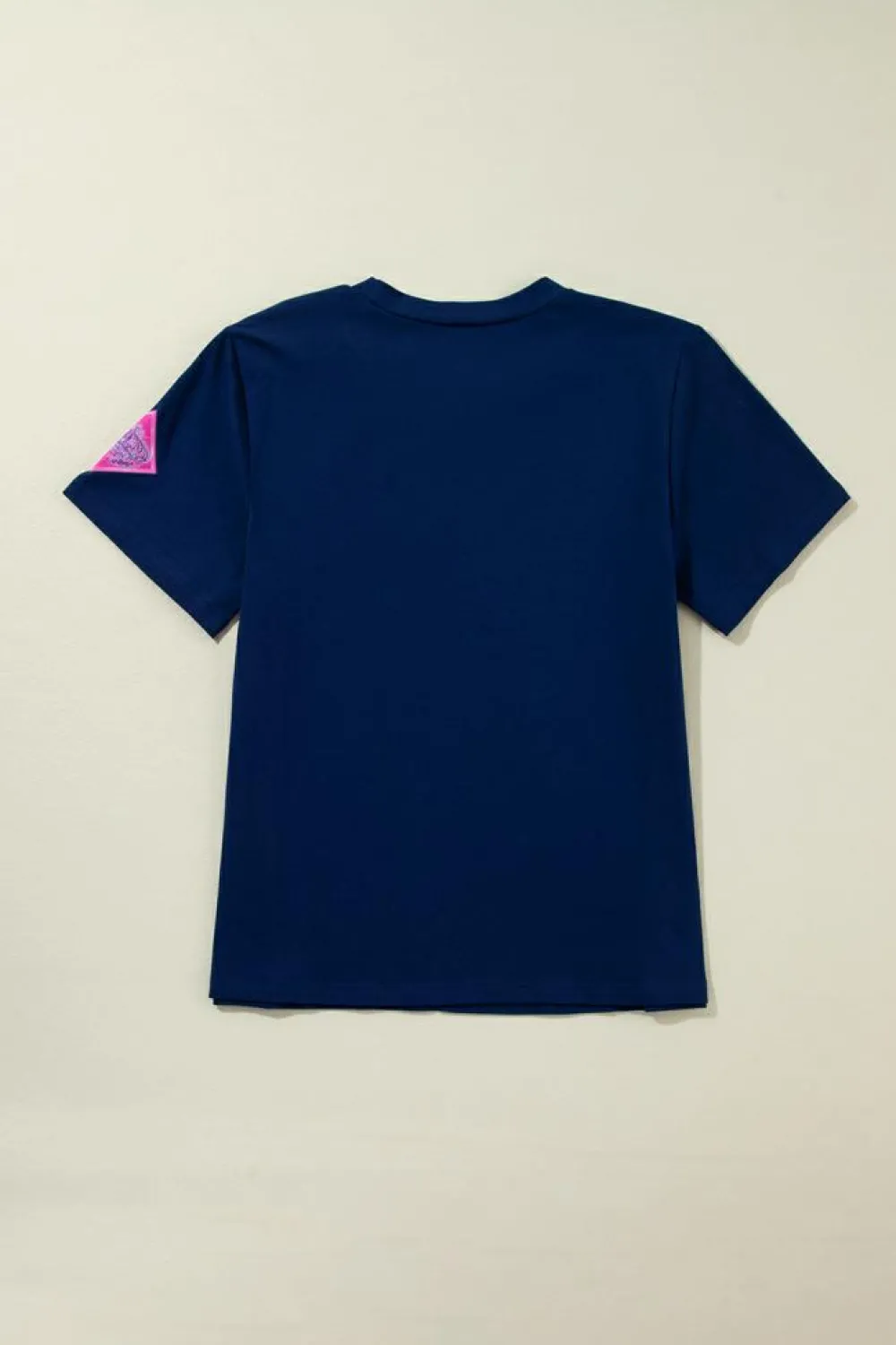 Online Dear-Lover Crown Graphic Crew Neck T Shirt Navy Blue