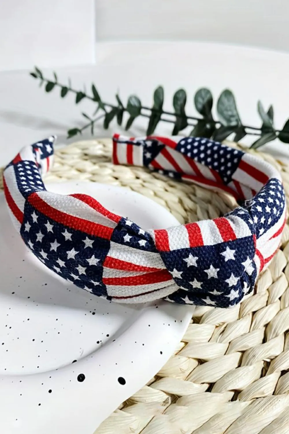Discount Dear-Lover Flag Day Knotted Headband Navy Blue