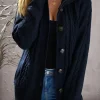 Best Dear-Lover Long Sleeve Button-up Hooded Cardigans Navy Blue
