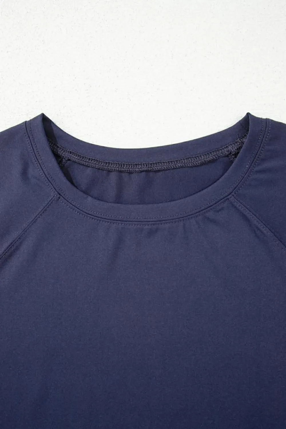 Hot Dear-Lover Raw Hem Loose Tee and Wide Leg Pants Set Navy Blue