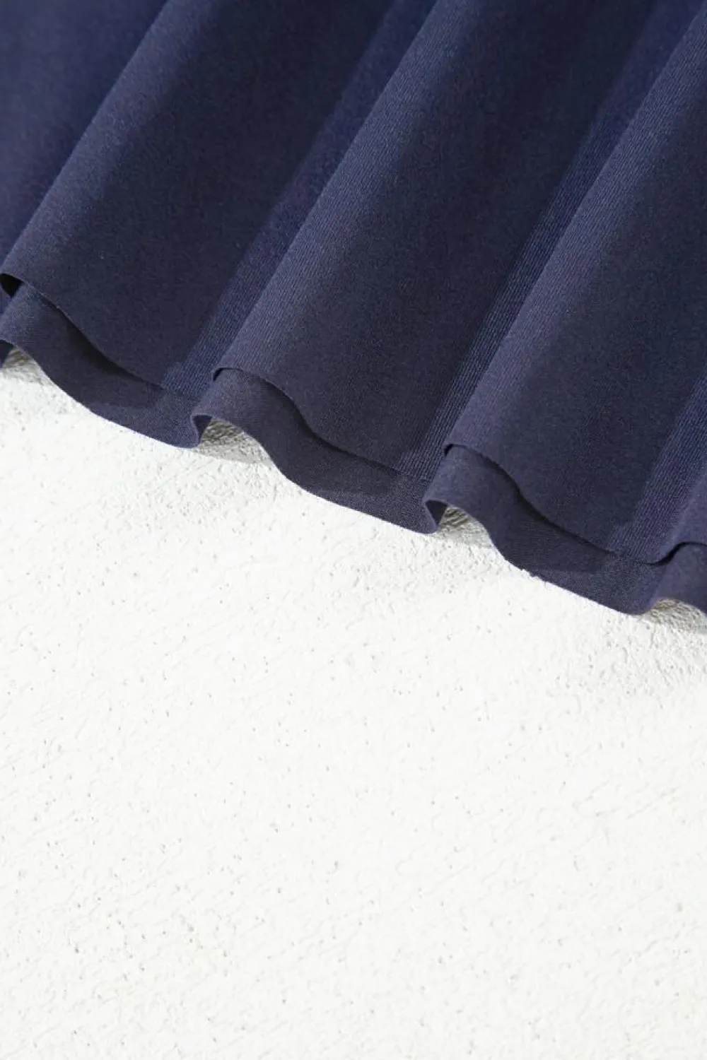 Hot Dear-Lover Raw Hem Loose Tee and Wide Leg Pants Set Navy Blue