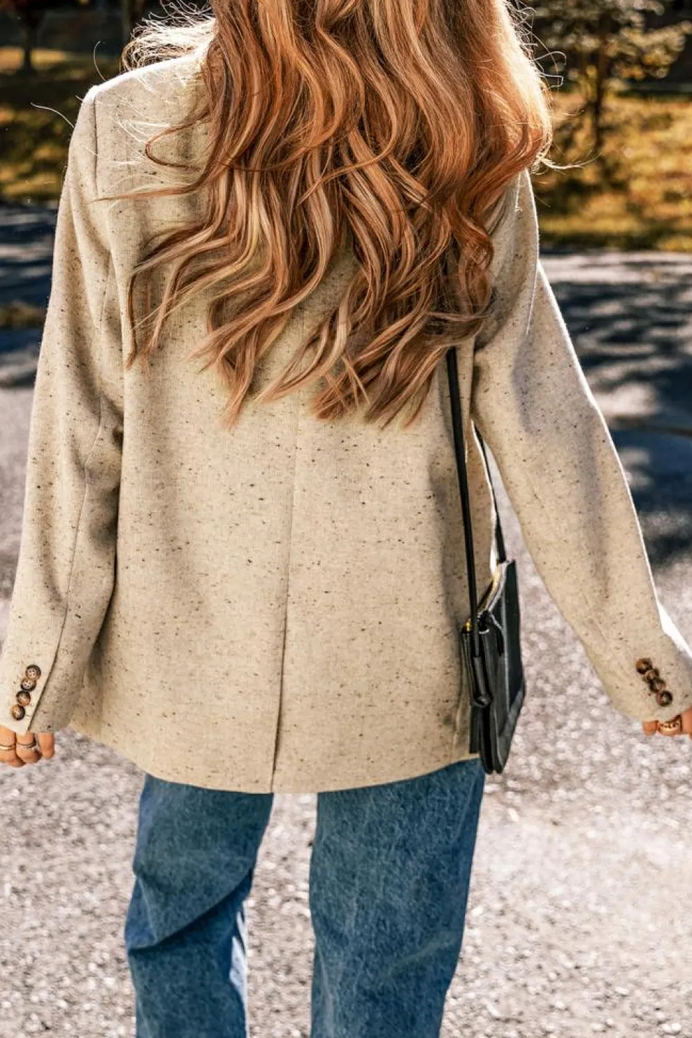 Online Dear-Lover Single Breasted Elegant Suit Jacket Oatmeal