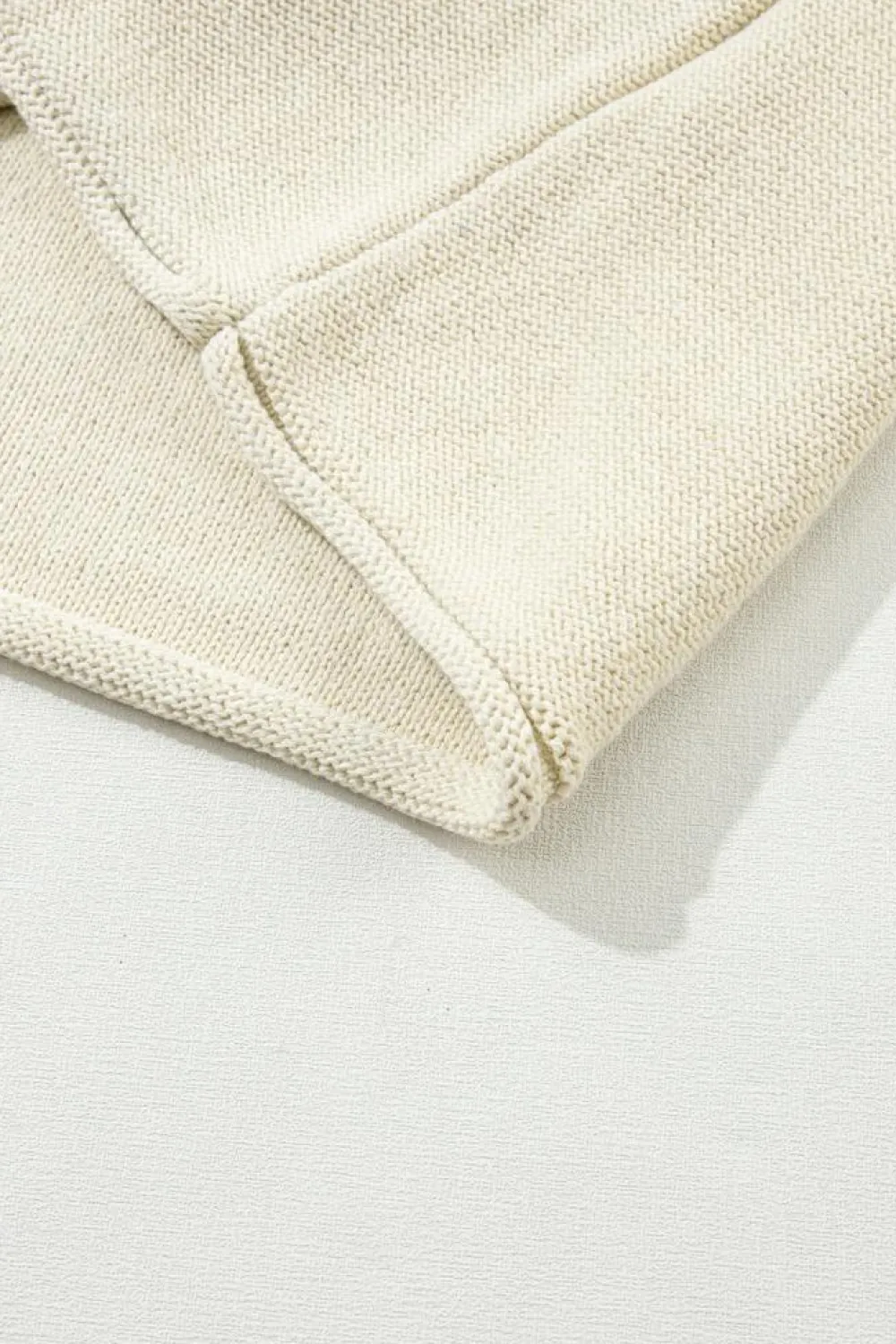 Best Dear-Lover Solid Color Cap Sleeve Knitted Sweater Oatmeal