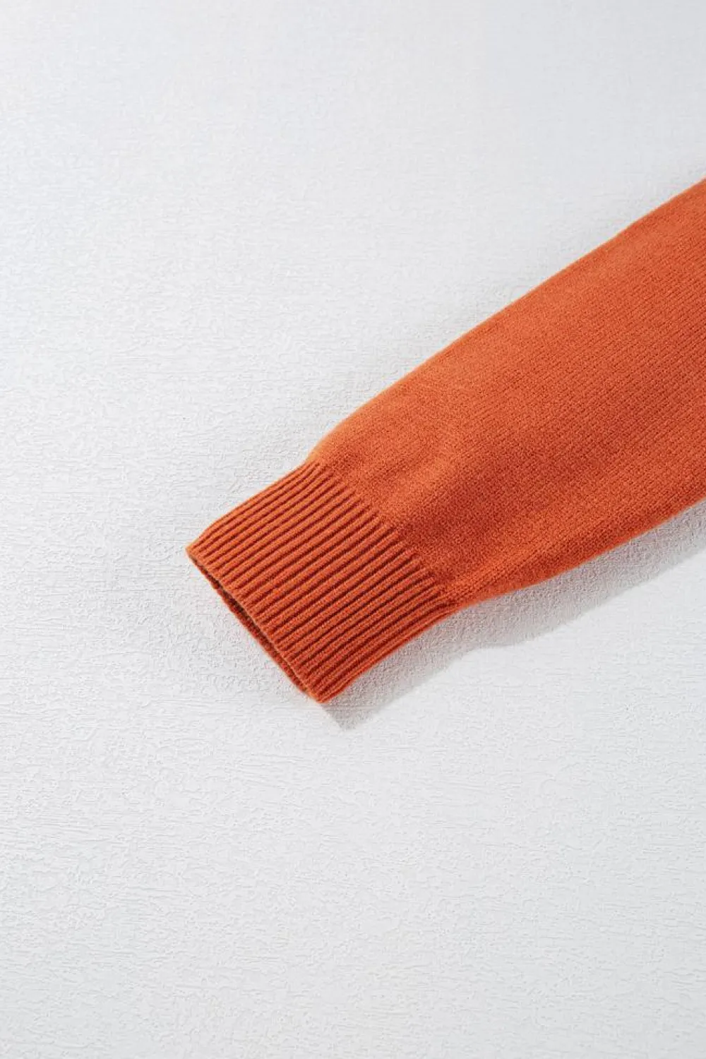 Outlet Dear-Lover Boo Knitted Pattern Ribbed Edge Drop Shoulder Sweater Orange