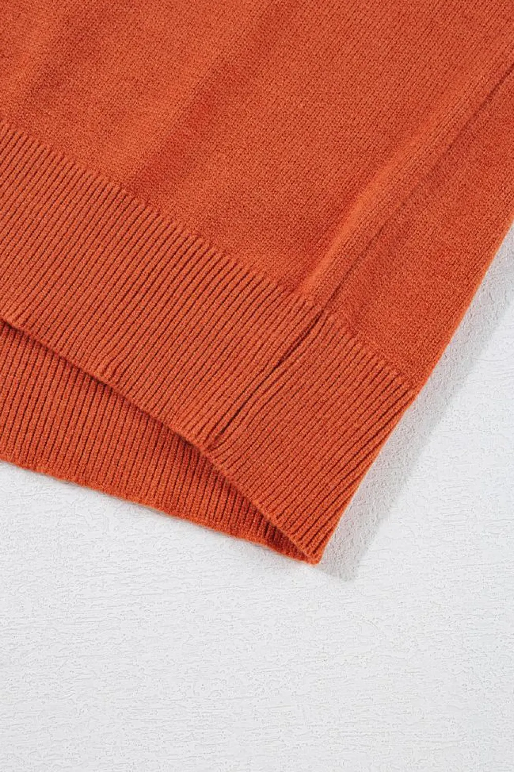 Outlet Dear-Lover Boo Knitted Pattern Ribbed Edge Drop Shoulder Sweater Orange