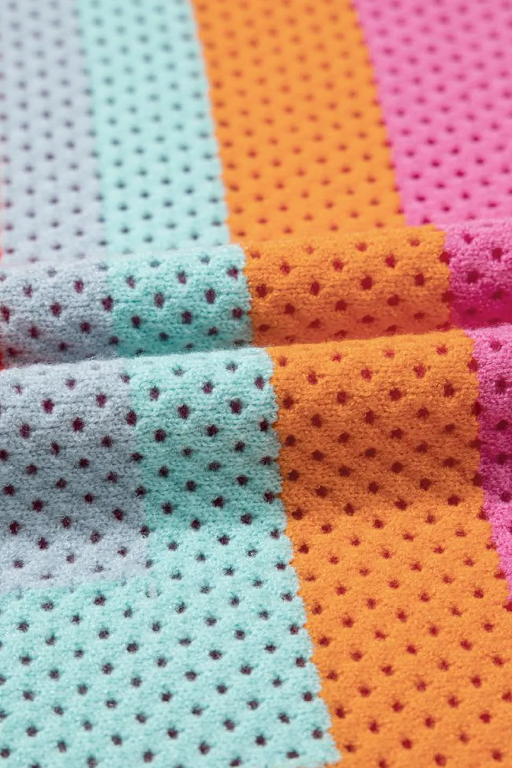 Clearance Dear-Lover Color Block Eyelet Casual Sweater T Shirt Orange