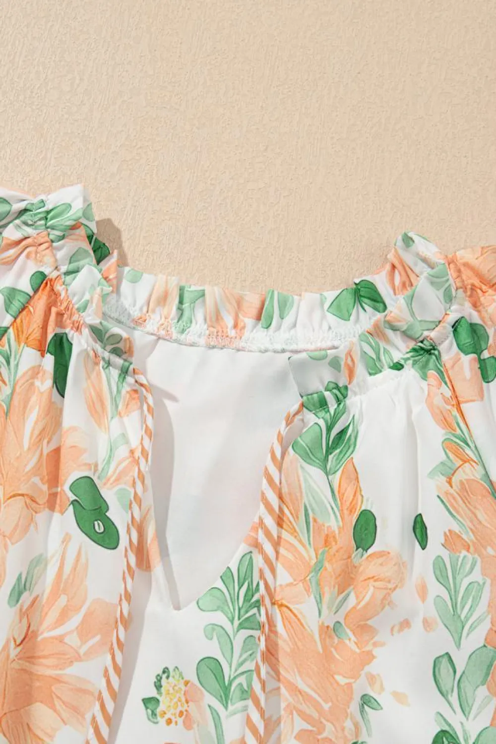 Outlet Dear-Lover Floral Contrast Edge Layered Short Sleeve Mini Dress Orange