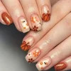 Clearance Dear-Lover Halloween Ghost Flower Glitter Square False Nail Orange