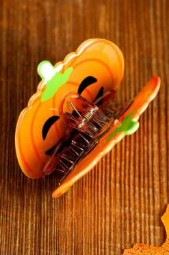 Fashion Dear-Lover Halloween Pumpkin Face Hair Claw Orange
