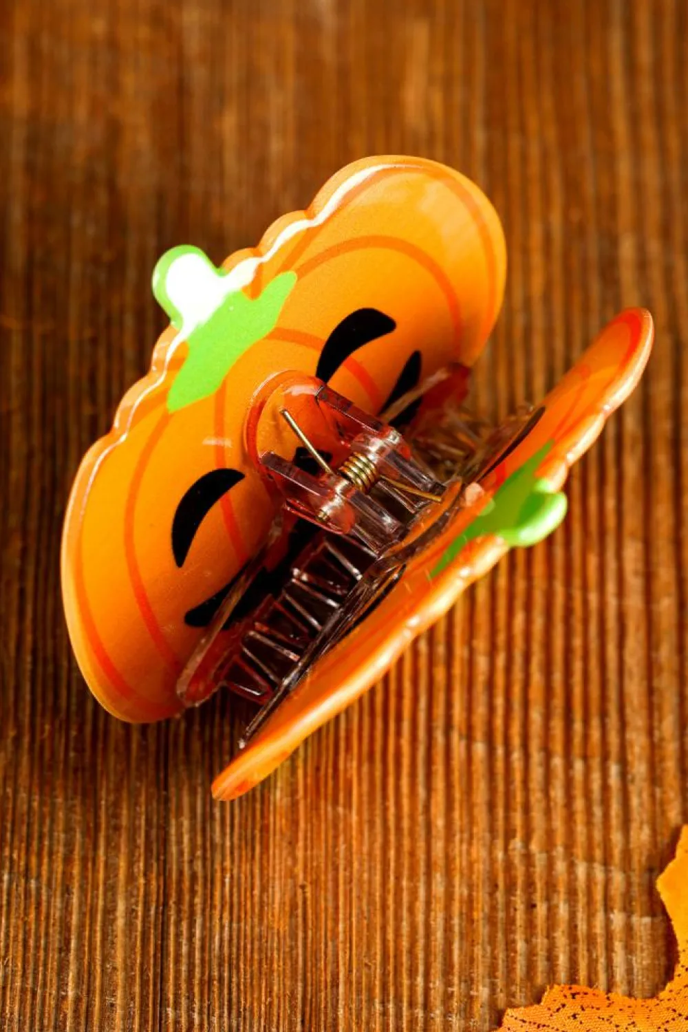 Fashion Dear-Lover Halloween Pumpkin Face Hair Claw Orange