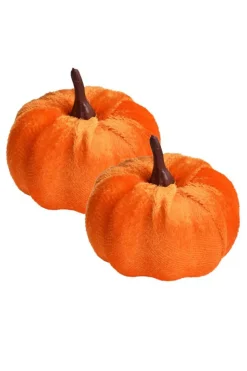 Hot Dear-Lover Halloween Thanksgiving Faux Plush Pumpkin Decorations Orange