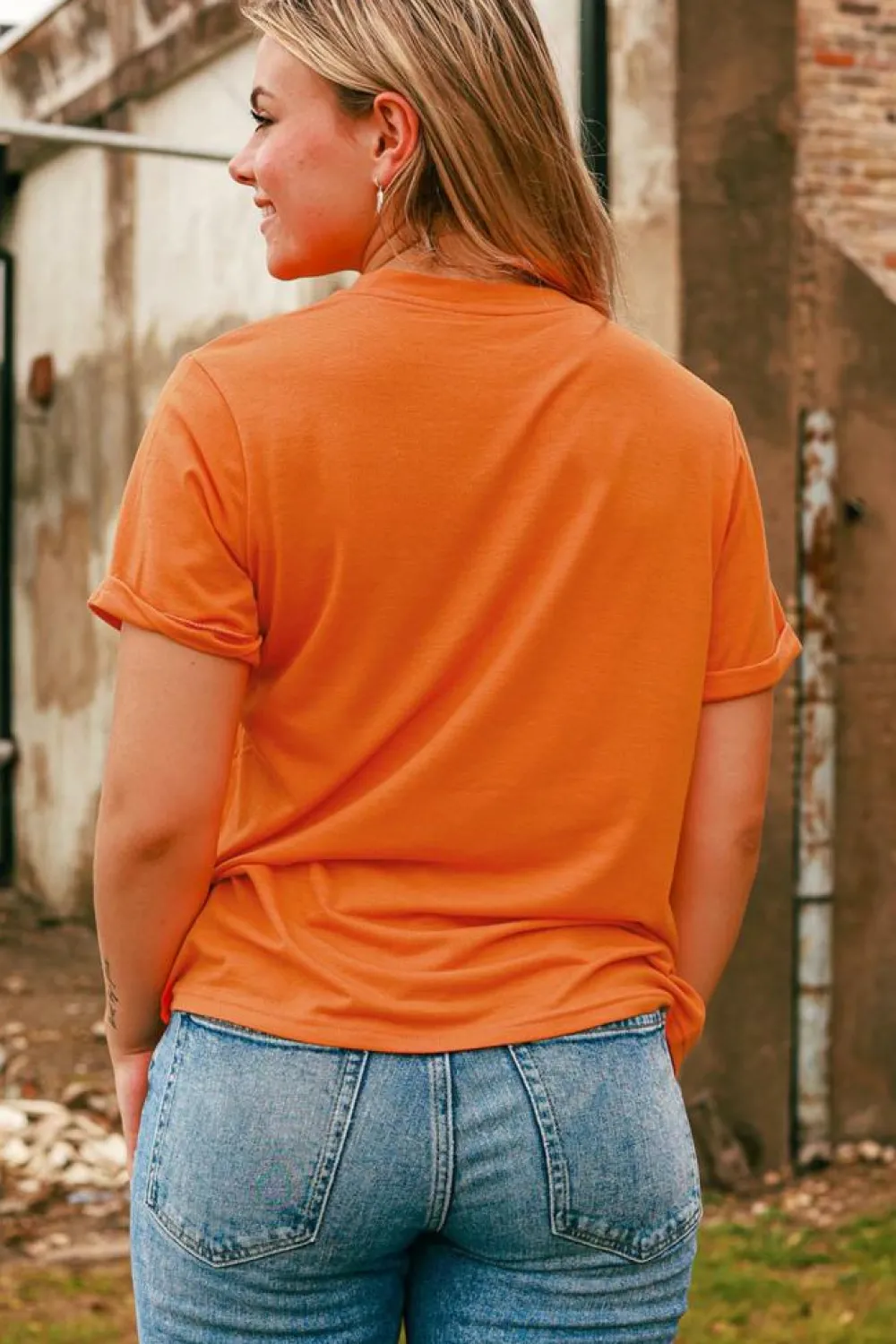 Hot Dear-Lover HOWDY FALL Western Pumpkin Graphic T Shirt Orange