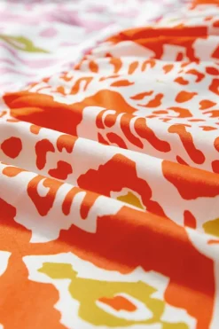 Hot Dear-Lover Knotted Straps Leopard Colorblock Dress Orange