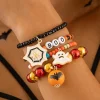Online Dear-Lover 4pcs Halloween Ghost Spider Web Beaded Bracelet Set Orange
