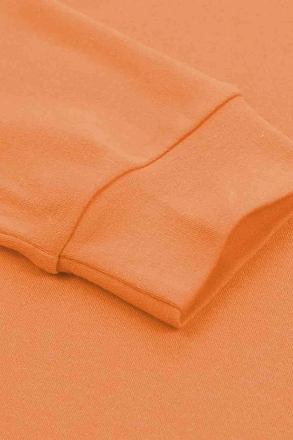 Outlet Dear-Lover Plain Crew Neck Long Sleeve Top Orange