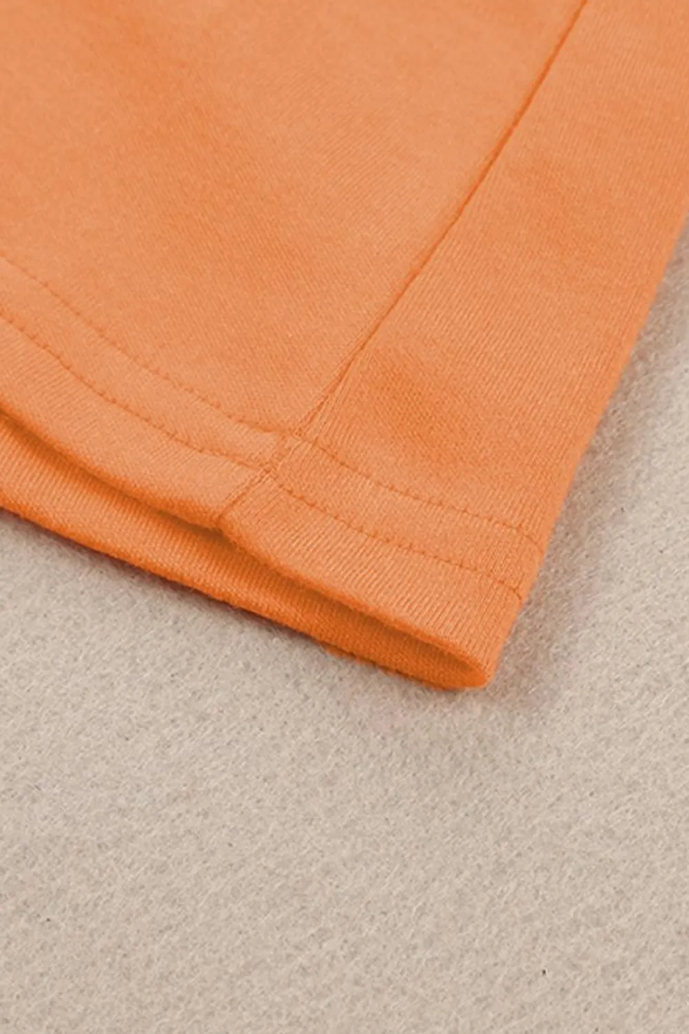 Outlet Dear-Lover Plain Crew Neck Long Sleeve Top Orange