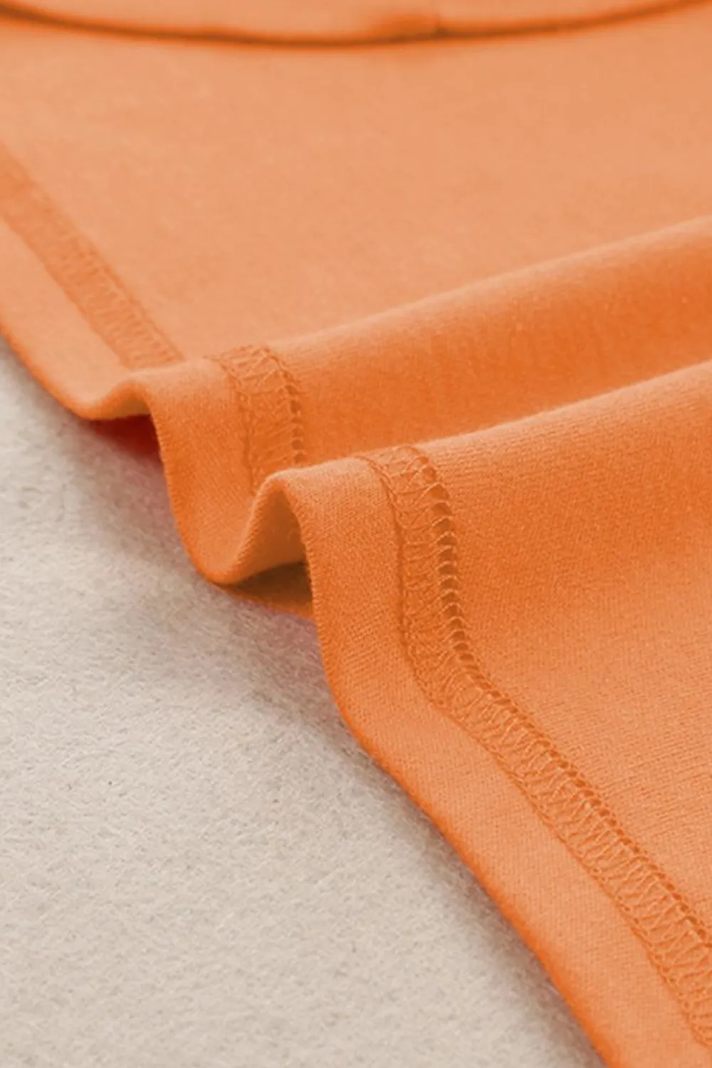 Outlet Dear-Lover Plain Crew Neck Long Sleeve Top Orange