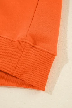 Best Dear-Lover Solid Classic Crewneck Pullover Sweatshirt Orange