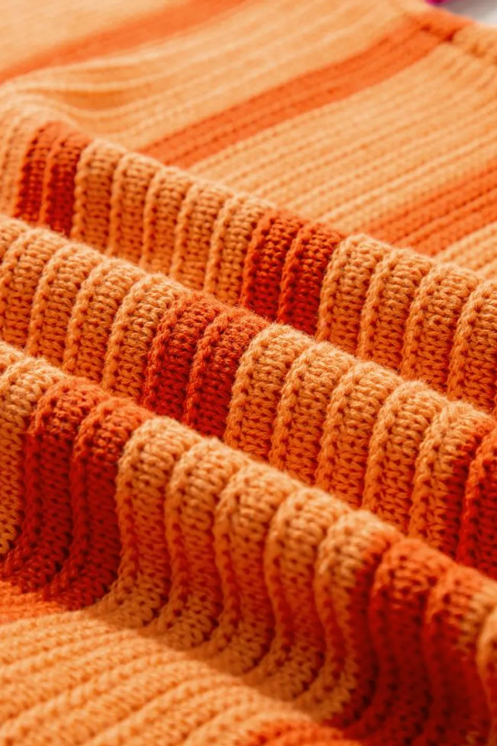 New Dear-Lover Colorblock Crew Neck Drop Shoulder Loose Sweater Orange Stripe
