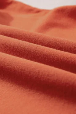 Fashion Dear-Lover Tiered Ruffled Sleeve Crew Neck T Shirt Orange