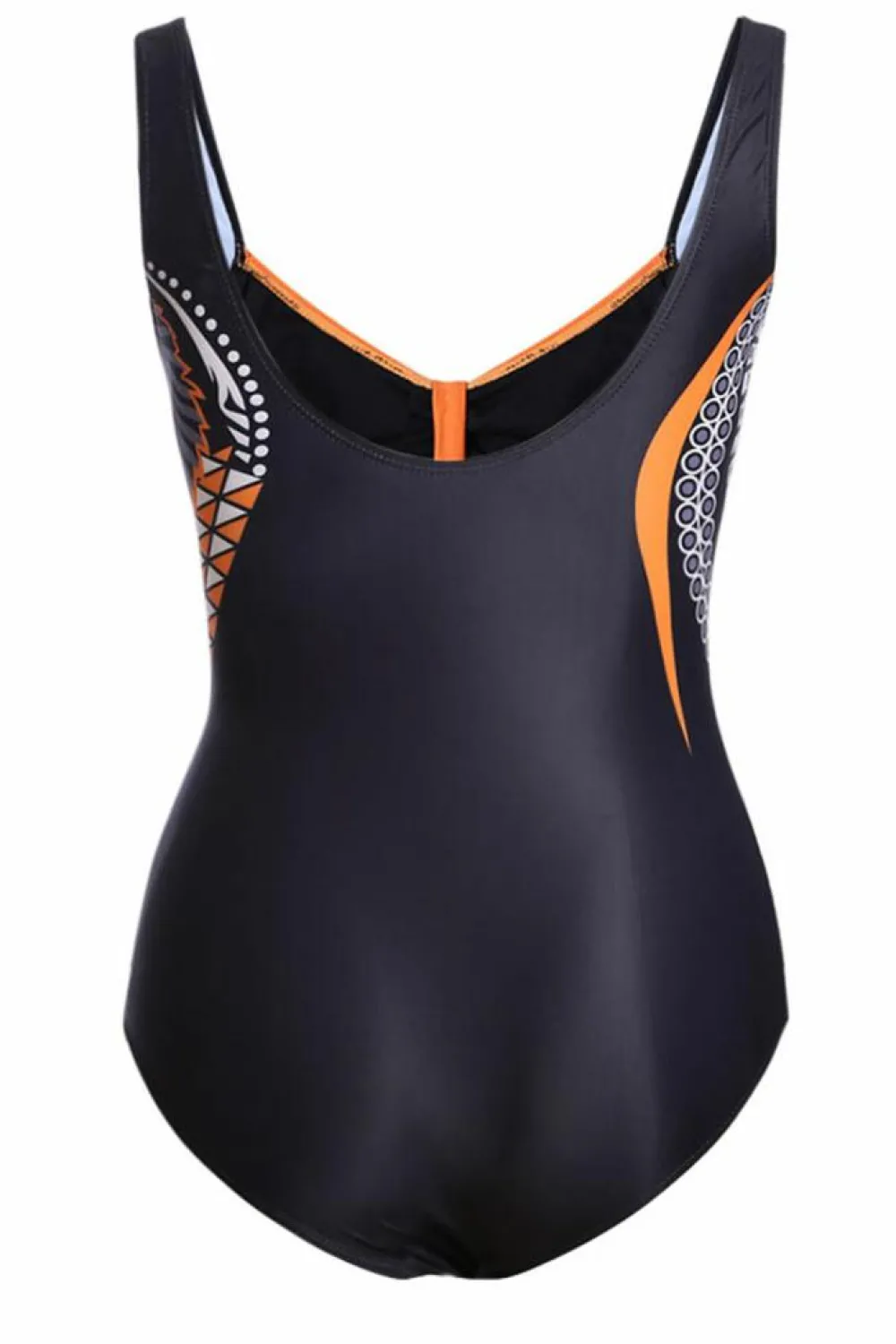 Outlet Dear-Lover Tribal Print One Piece Swimsuit Orange