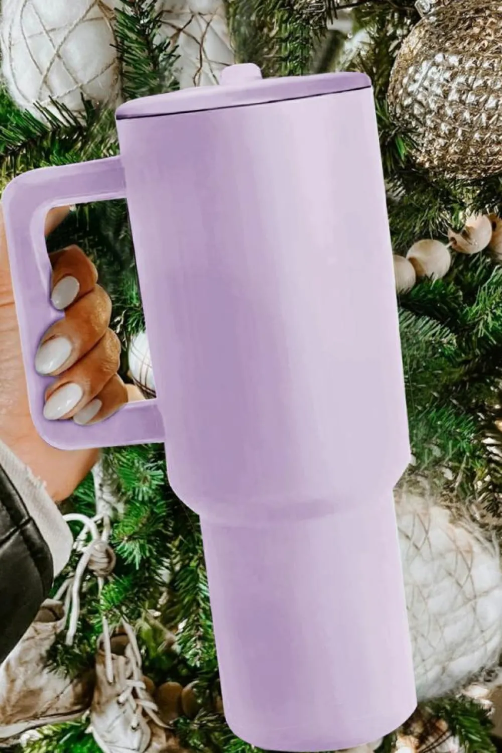 Discount Dear-Lover Frosted Stainless Handle Large Vacuum Cup with Straw 40oz Orchid Petal
