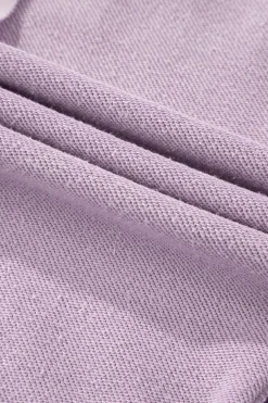 Outlet Dear-Lover Knit Crochet Exposed Seam Ribbed Trim Sweatshirt Orchid Petal