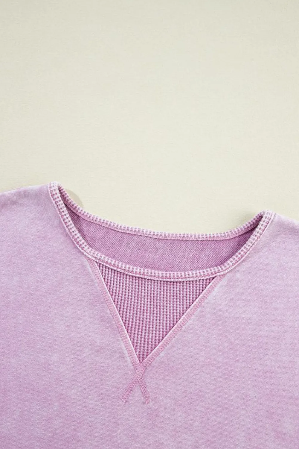 Online Dear-Lover Mineral Wash Drop Shoulder Pullover Sweatshirt Orchid Petal