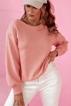Fashion Dear-Lover Bowknot Dewback Round Neck Sweatshirt Pale Chestnut