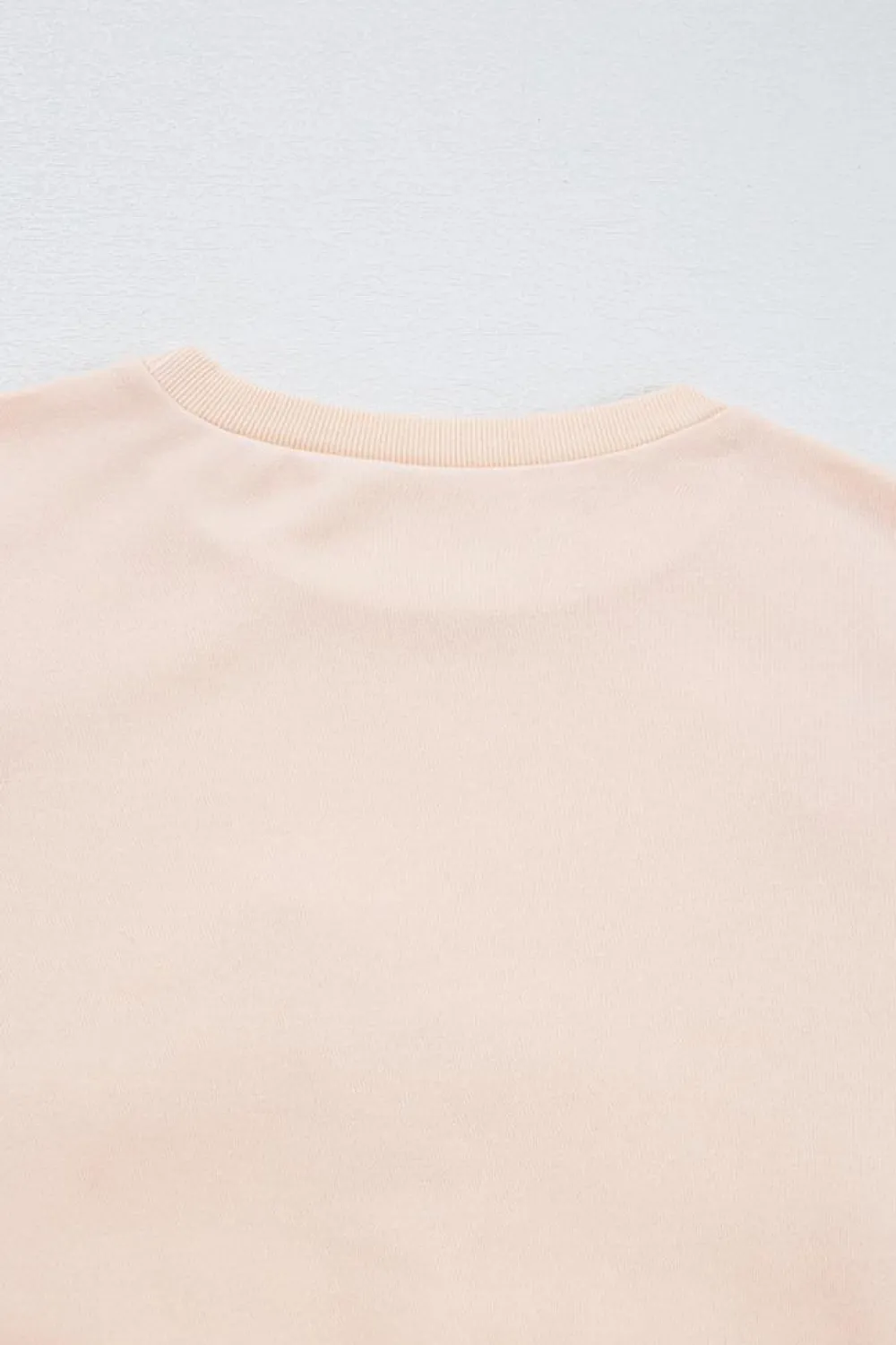 Clearance Dear-Lover Embroidered Bow Lantern Sleeve Oversized Pullover Sweatshirt Parchment