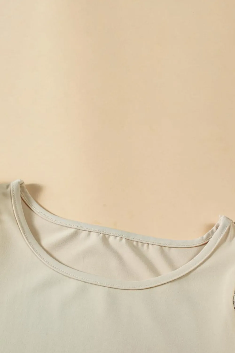 Clearance Dear-Lover Floral Crochet Short Sleeve Top Parchment